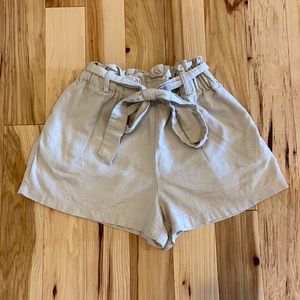 High-waisted Wrap Tie Shorts